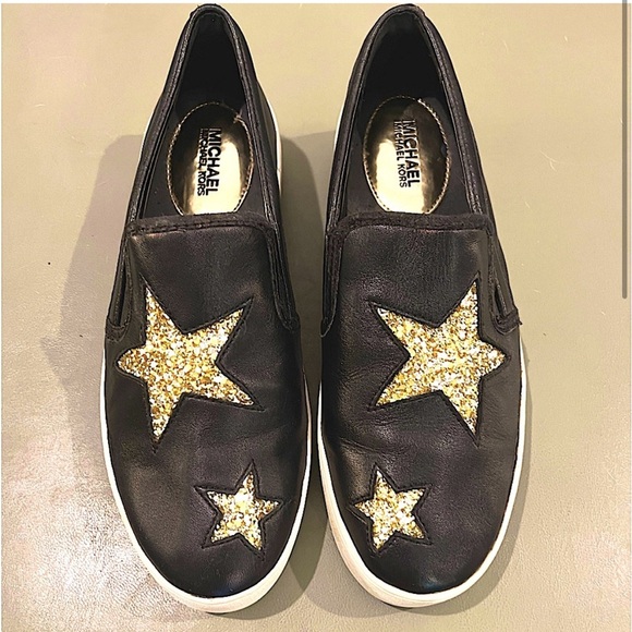 MICHAEL KORS leather stacked sole slip on flats. 🖤💛🤍 - Picture 2 of 6